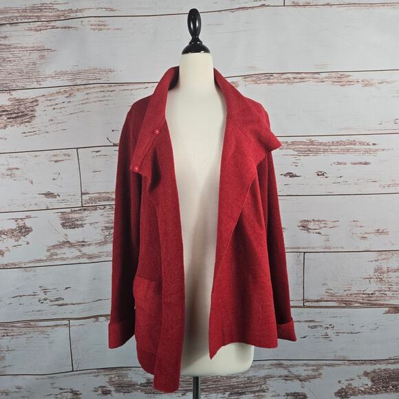 Beyond Threads Alpaca Wool Cardigan Red Size Medium - Picture 1 of 10